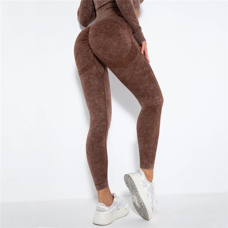Women's Long Sleeve Crop Top And Leggings Yoga Set
