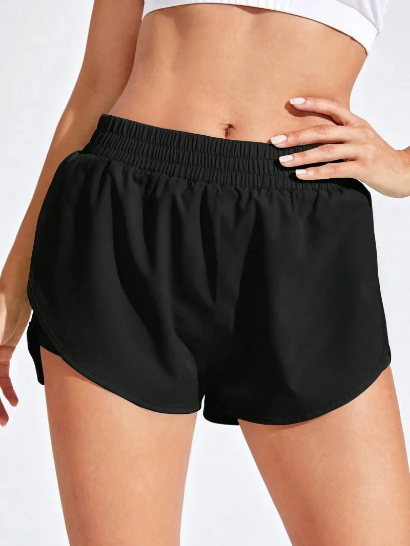 Women's Elastic-Waist Running Shorts