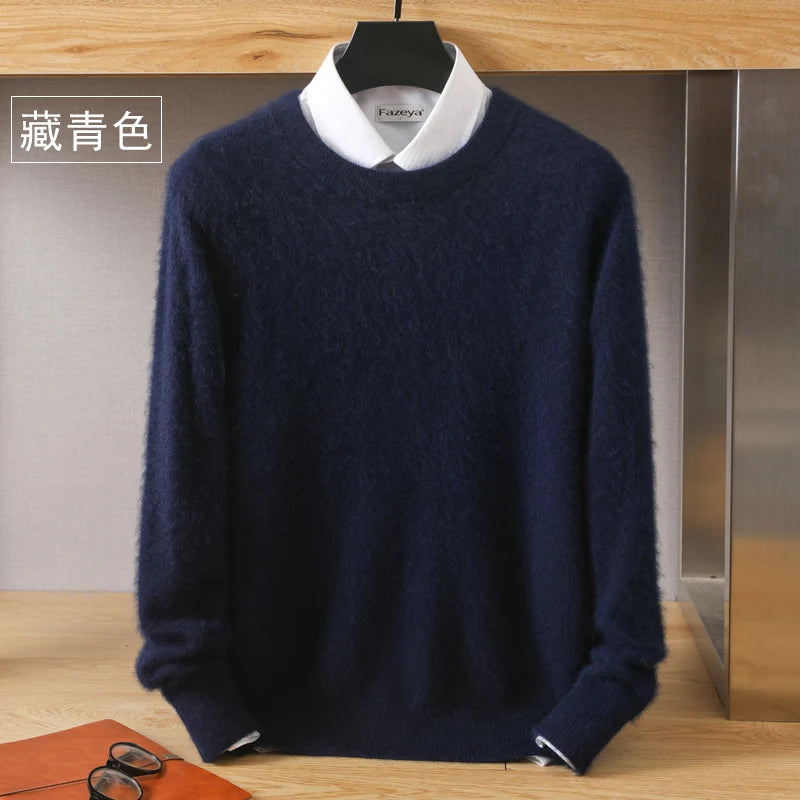Men's Plain Crew Neck Long Sleeve Knit Sweater