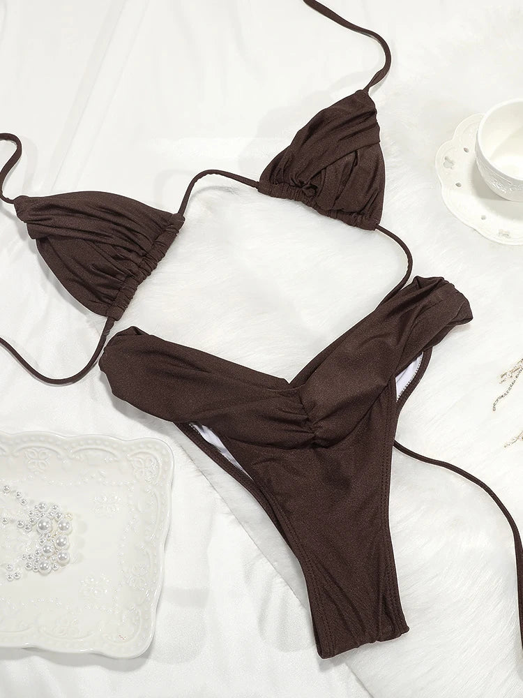 Ruched Triangle Bikini