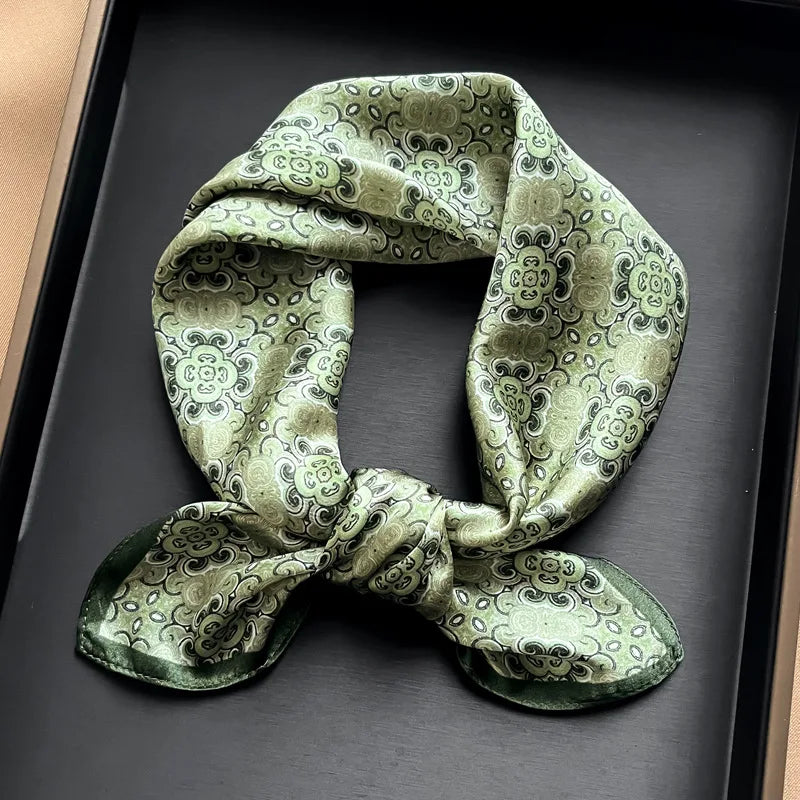 Printed Small Square Scarf for Neck and Hair Styling