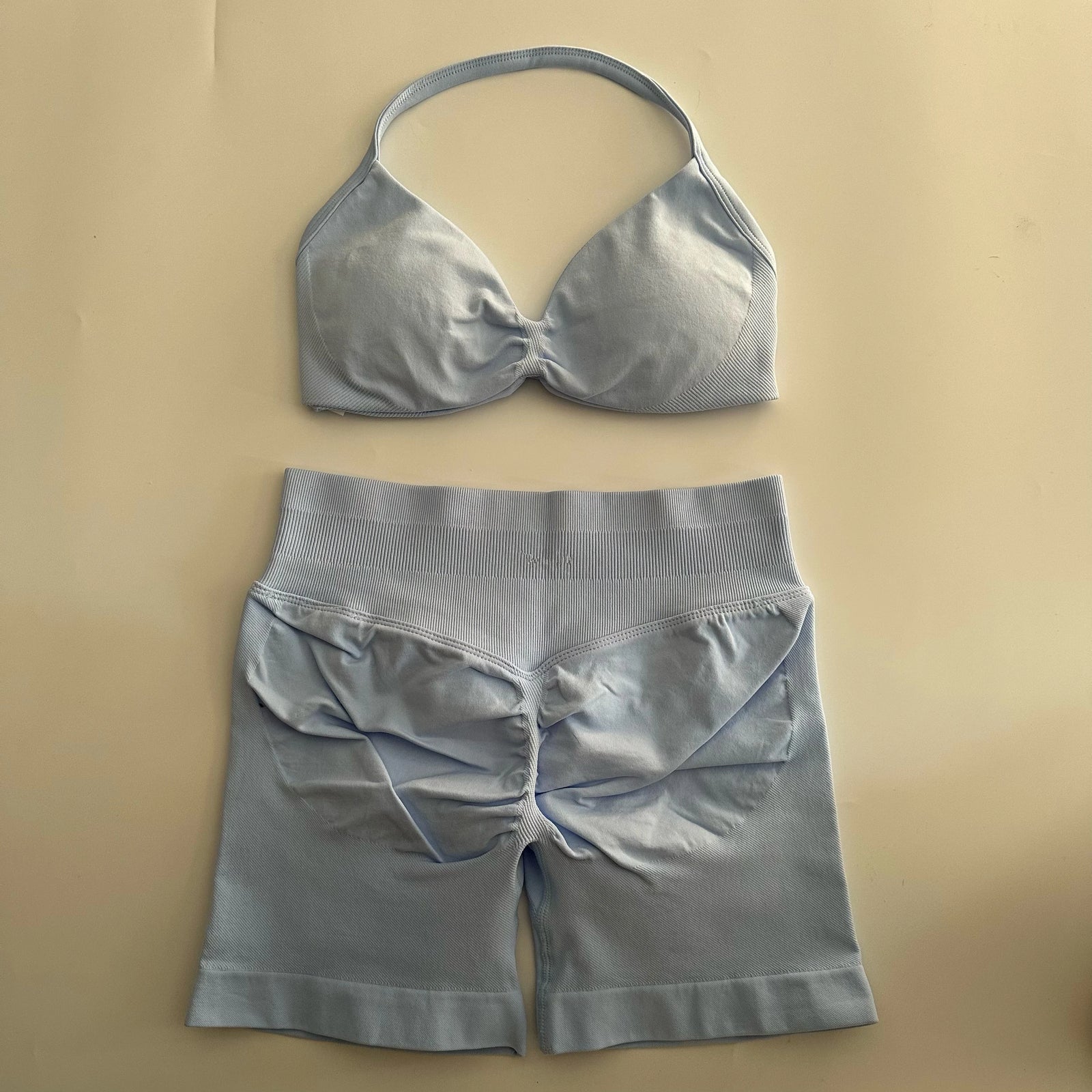 Women's Strappy Bra And Shorts Yoga Set For Workout Outfits