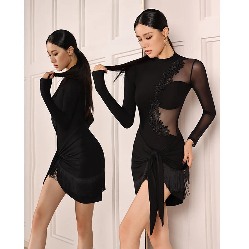 Women's Latin Dance Top and Skirt with Separate and Set Options