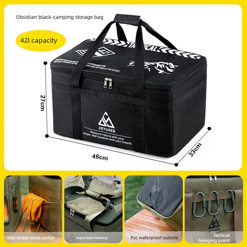 Backpack 30-42L Tactical Camping Storage Bag - Insulated Folding Box for Picnic, Tableware & Field Equipment Waterproof