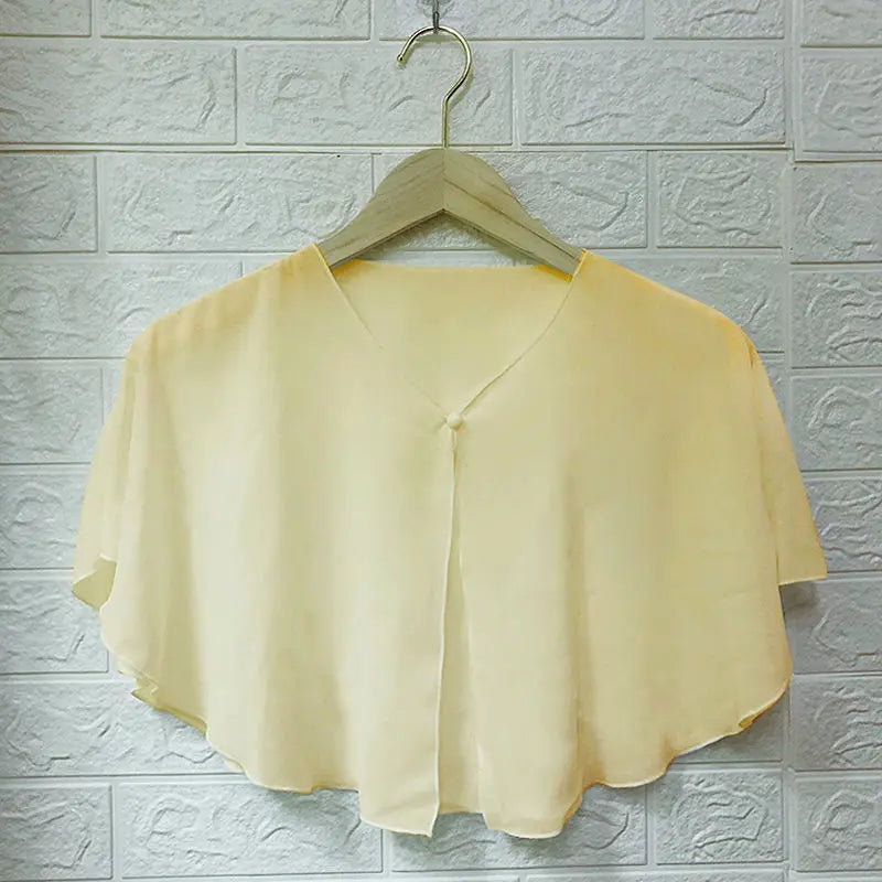 Sheer Clasp Front Capelet for Layering over Dresses and Tops