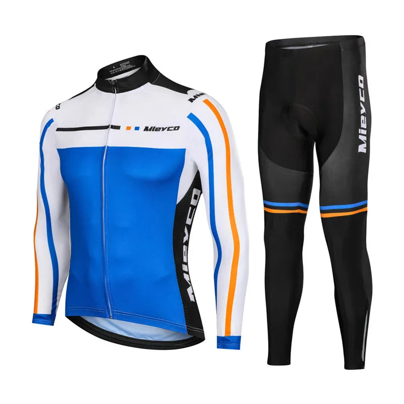 Men Autumn Long Sleeve Cycling Jersey Set MTB Mountain Bike Sportswear Slim Fit