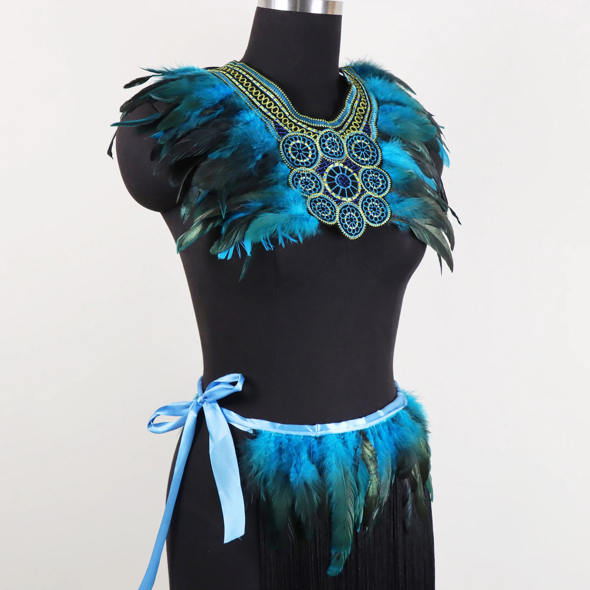Feather Trim Shoulder Cape for Layering over Outfits
