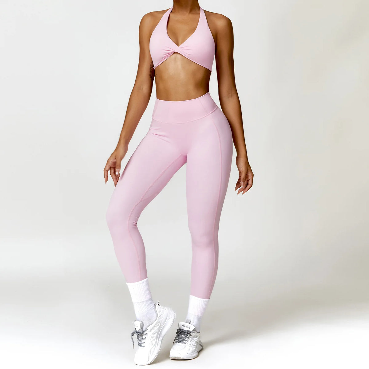 Women's Halter Bra And Variable Bottoms Yoga Set