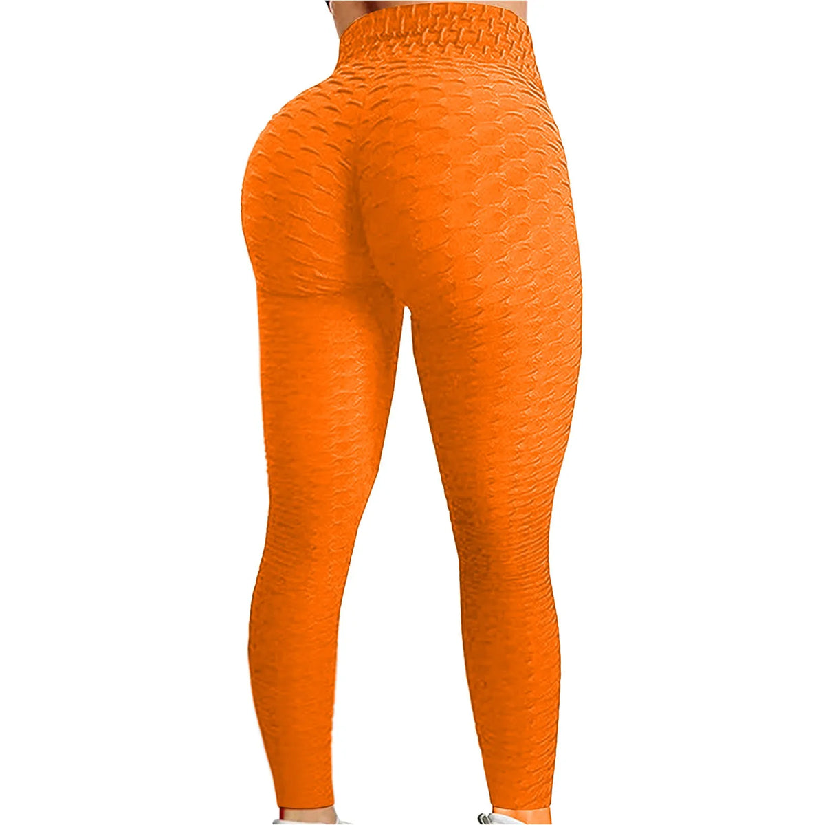 Women's Textured High-Waist Full-Length Yoga Leggings with Elastic Waistband for Everyday Workouts
