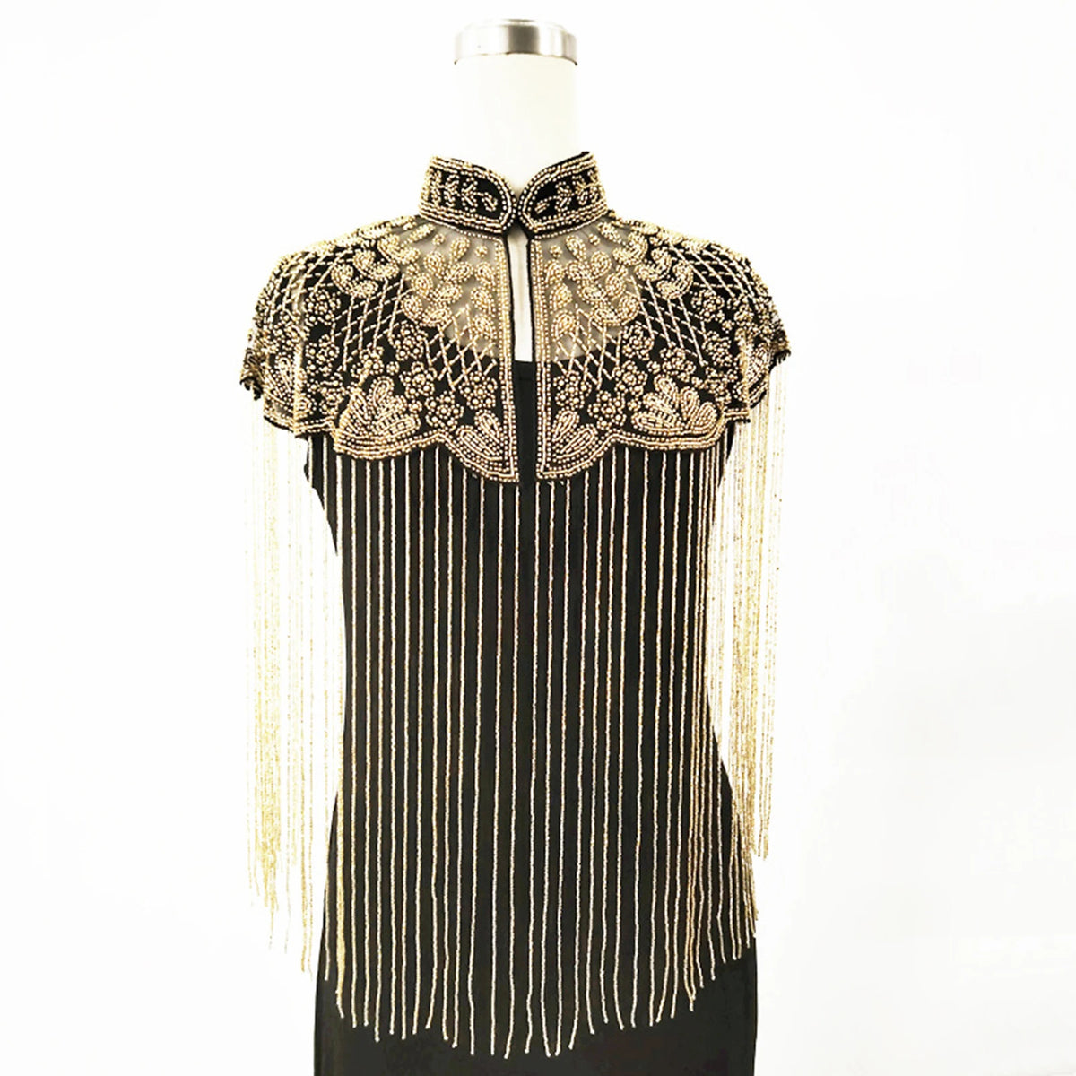 Beaded Long Fringe Cape for Layering over Outfits