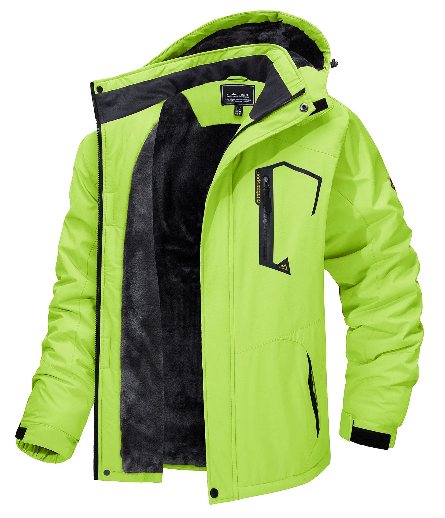 Men's Fleece Lined Hooded Zip Front Jacket