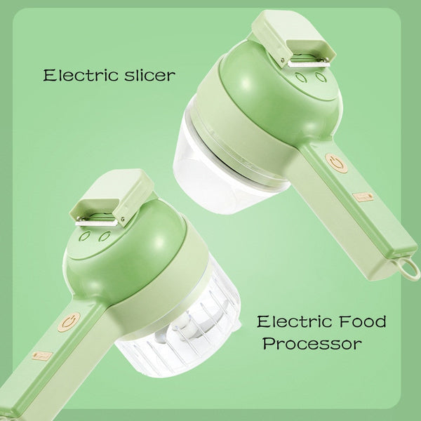 4In1 Multifunction Food Chopper Slicer Electric Vegetable Cutter Masher Wireless Garlic Crusher Grinder Mixer Kitchen Gadgets