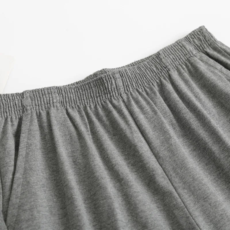 Men's Solid Elastic Waist Straight Leg Lounge Sleep Shorts
