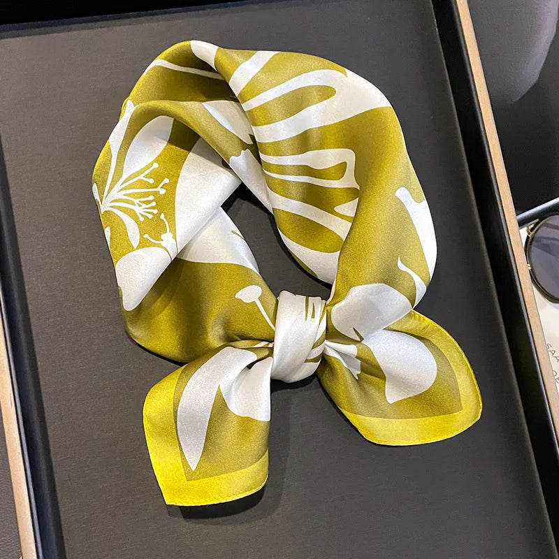 Printed Small Square Scarf for Neck and Hair Styling