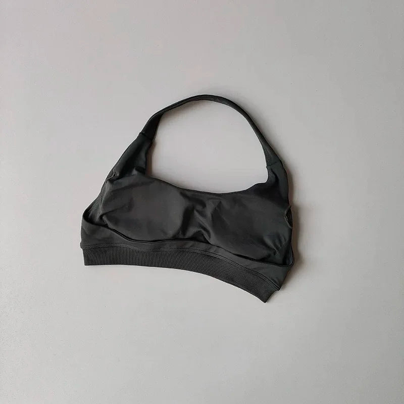 Women's Ruched Halter Neck Sports Bra
