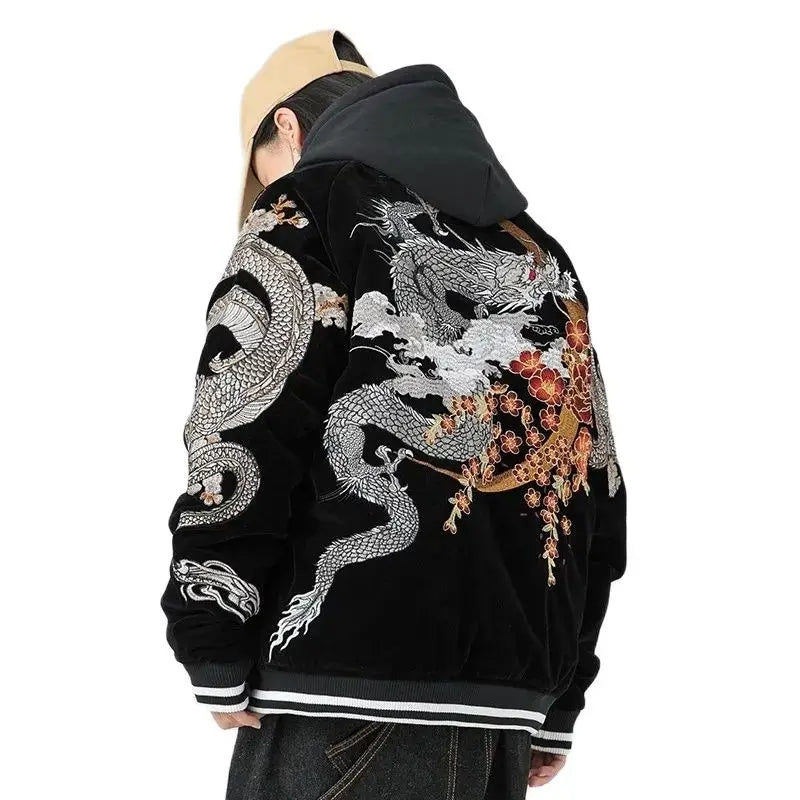 Long Sleeve Casual Streetwear Jacket with Front Closure and Pockets