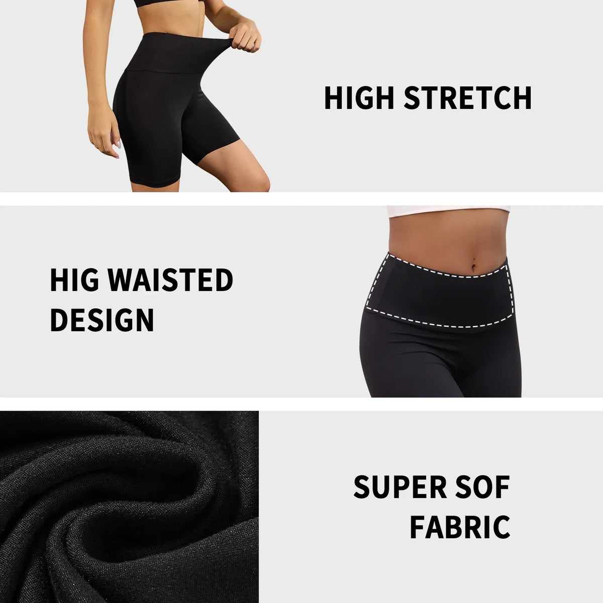 Women's High Waist Polyester Blend Biker Shorts for Yoga and Running