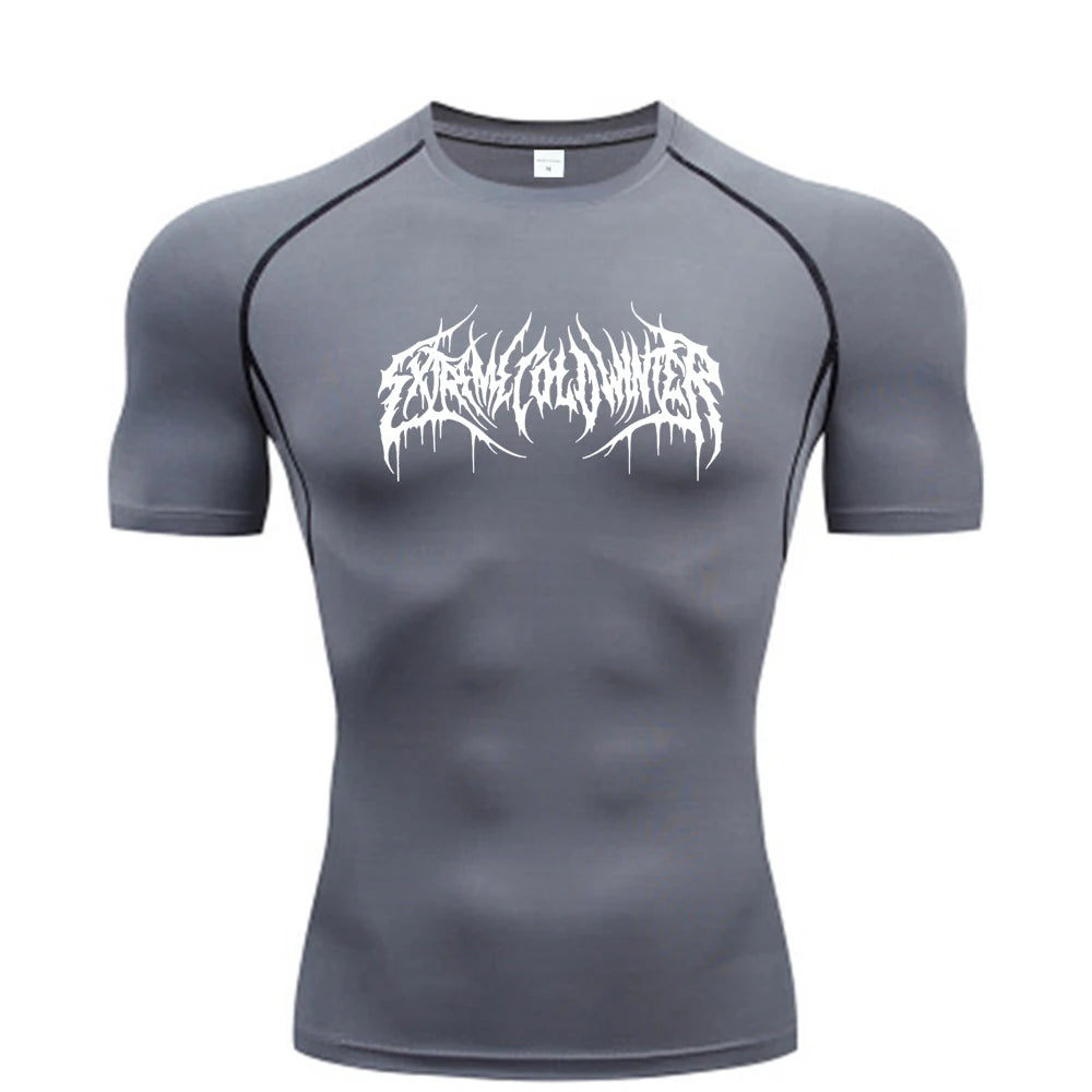 Fitted Crew Neck Short Sleeve Compression T Shirt