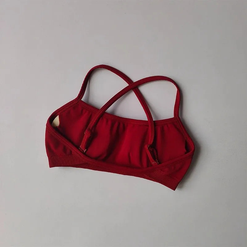Women's Thin Strap Cross Back Sports Bra