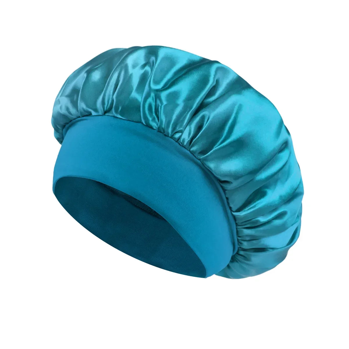 Women's Satin Sleep Bonnet with Wide Elastic Band and Color Options