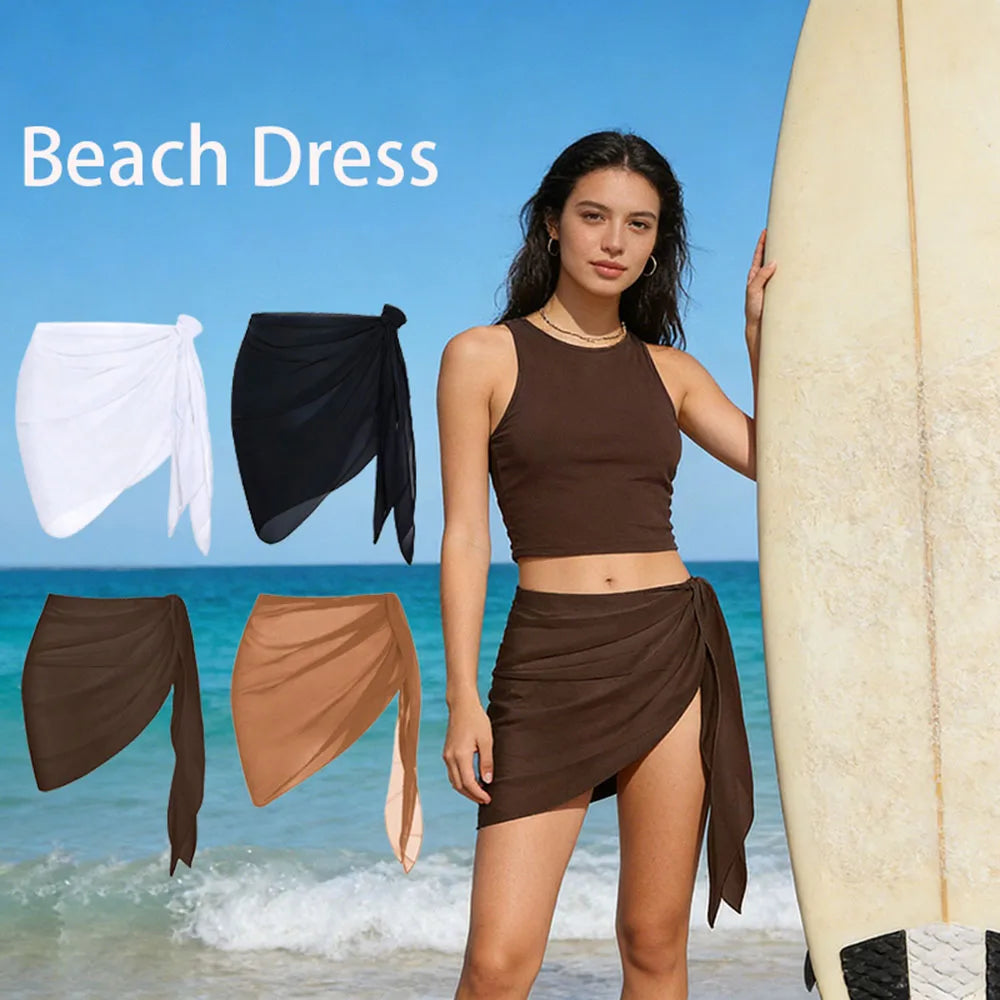 Women's Side Tie Short Wrap Skirt for Beach Swimwear