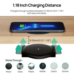 Invisible Wireless Charger 30mm Under Table QI Charger Furniture Desk Wireless Charging Station for iPhone 14/13/12/11/X/8