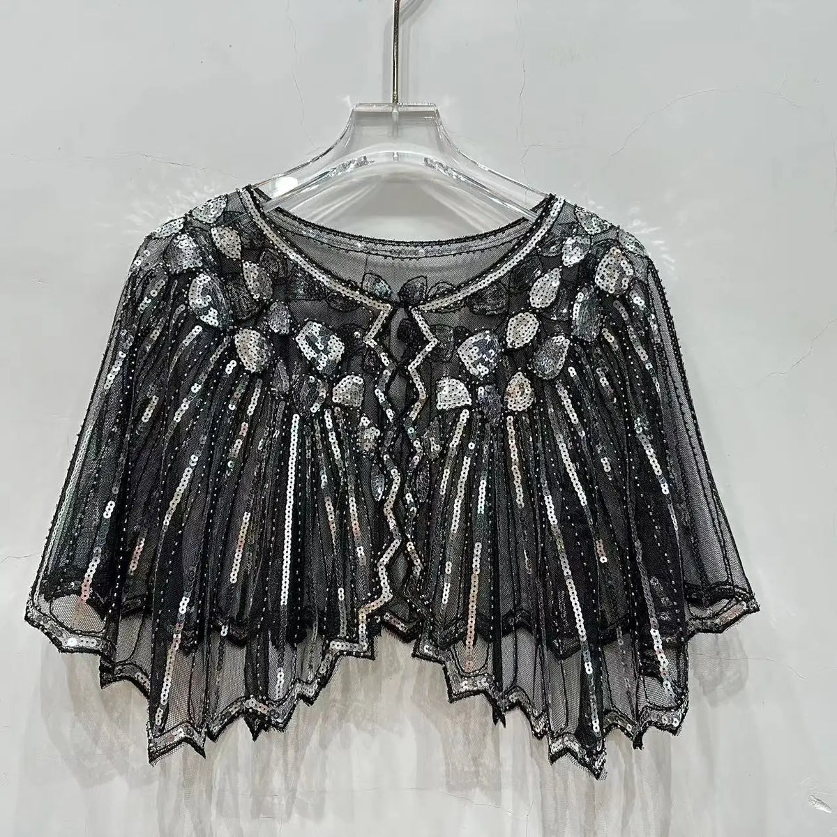 Beaded Sequin Capelet for Layering over Dresses and Tops