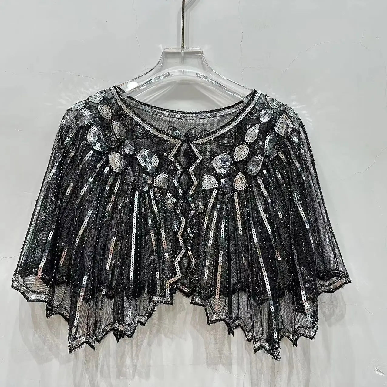 Beaded Sequin Capelet for Layering over Dresses and Tops