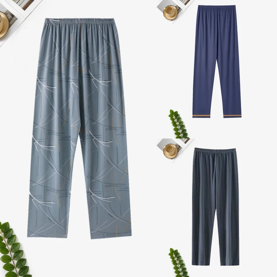 Men's Printed Long Pajama Pants with Pack Options