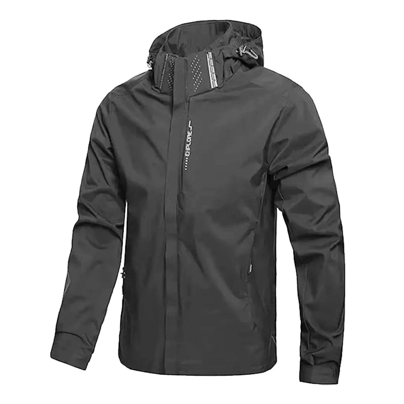 Hooded Long Sleeve Full Zip Outdoor Hiking Jacket with Pockets