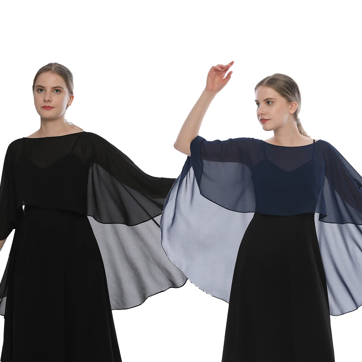Sheer Long Draped Wrap Scarf for Layering over Outfits