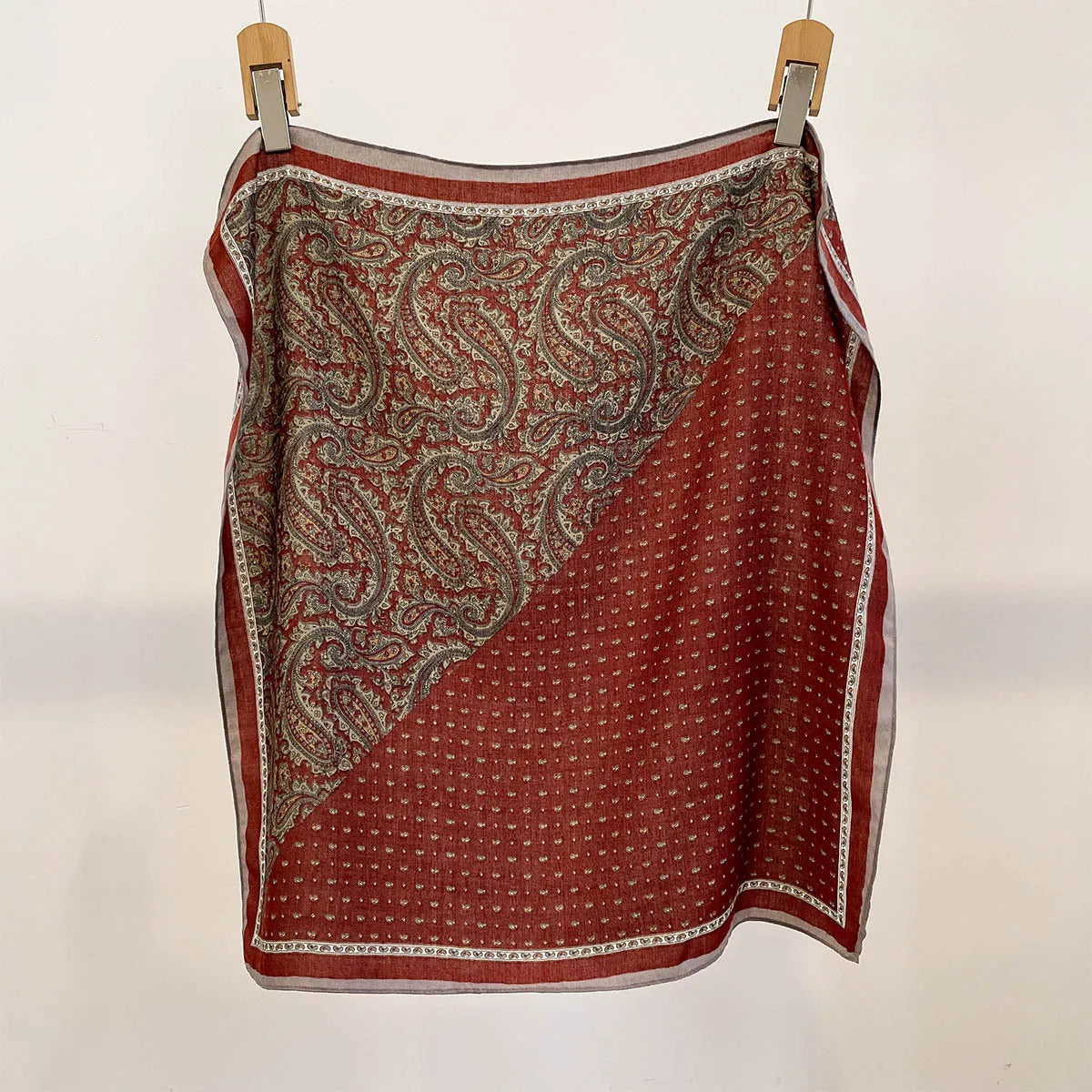 Printed Square Scarf with Polka Dot Pattern Options
