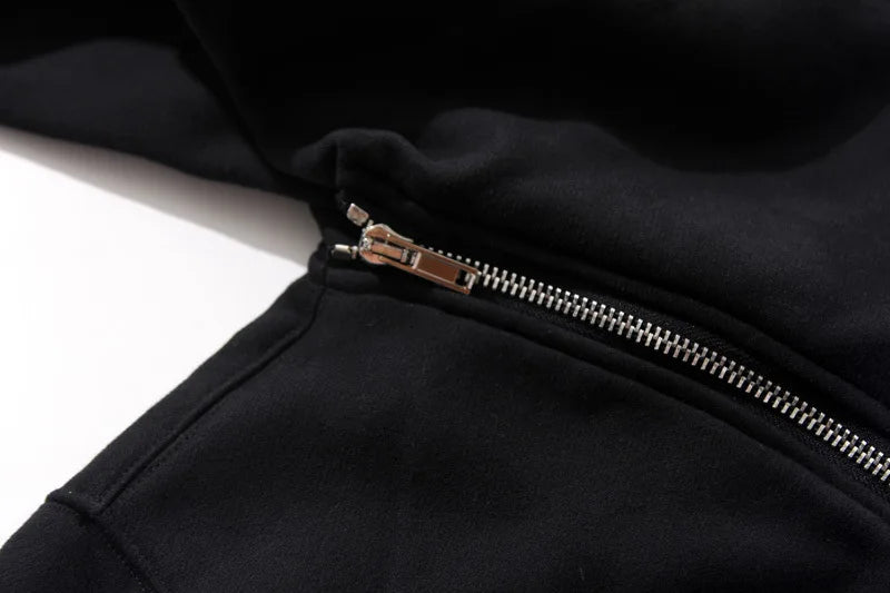 Long Sleeve Full Zip Casual Hooded Sweatshirt for Layering