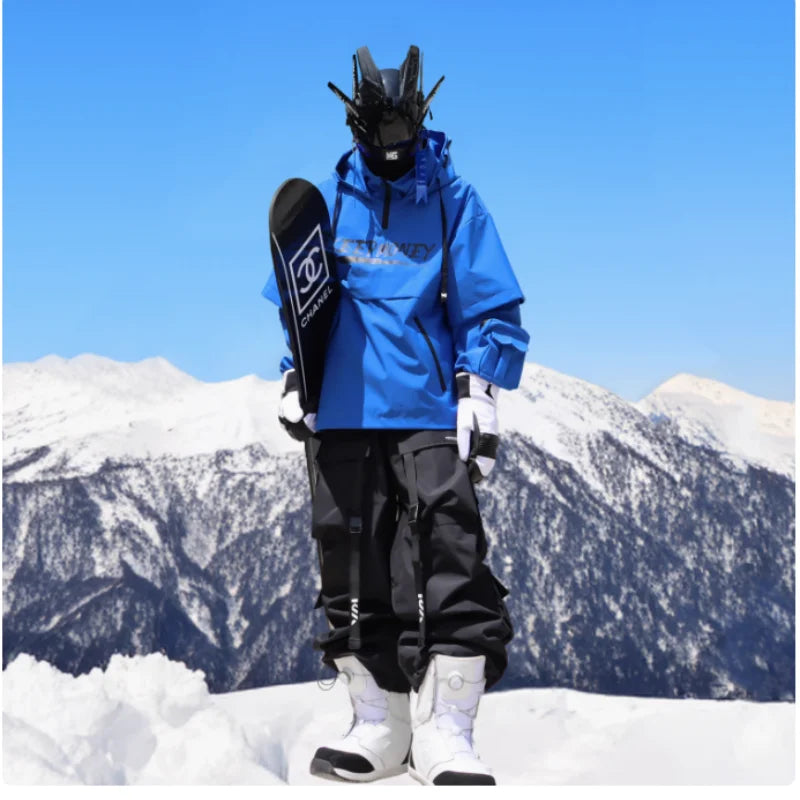 Hooded Ski Jacket and Pants Clothing Set with Style Options