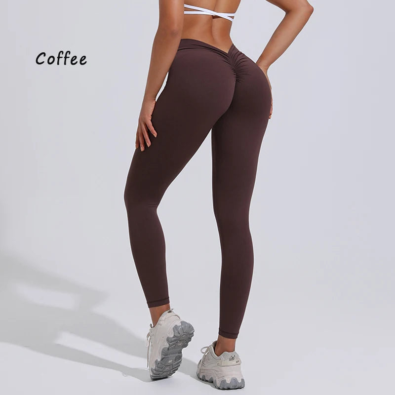 Women's V Back Full Length Leggings For Workout Outfits