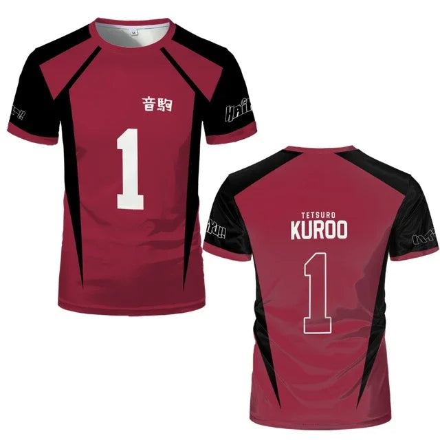 Nekoma Number Volleyball Short Sleeve T-shirt For Sports Outfits