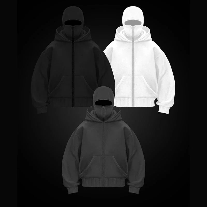 Long Sleeve Full Zip Casual Hooded Sweatshirt for Layering