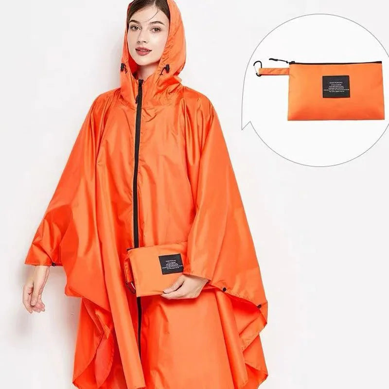 Hooded Printed Poncho for Layering over Tops and Dresses