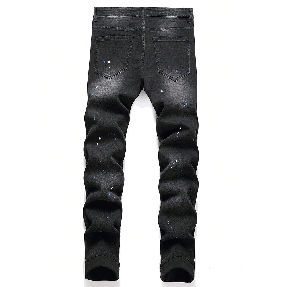 Men's Distressed Slim Fit Denim Jeans for Casual Everyday Wear