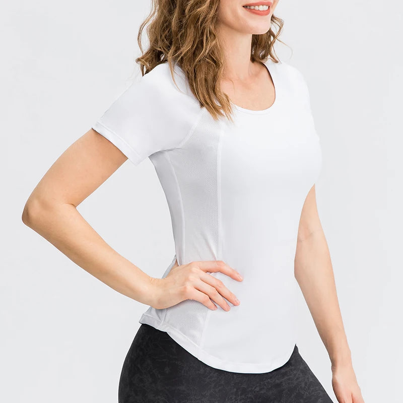 Women's Loose Round Neck Short Sleeve T-shirt For Workout Outfits