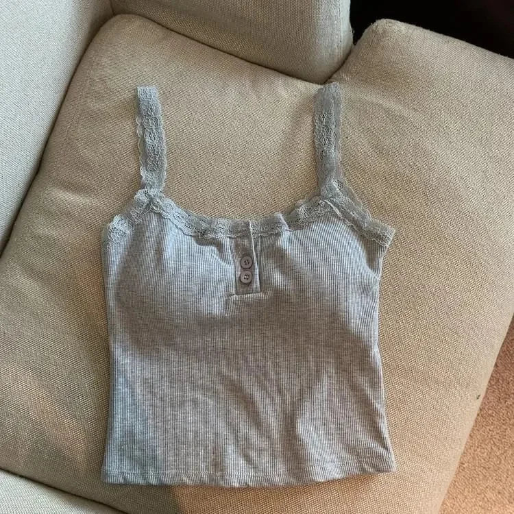 Women's Padded Knit Camisole with Lace Trim and a Fitted Shape