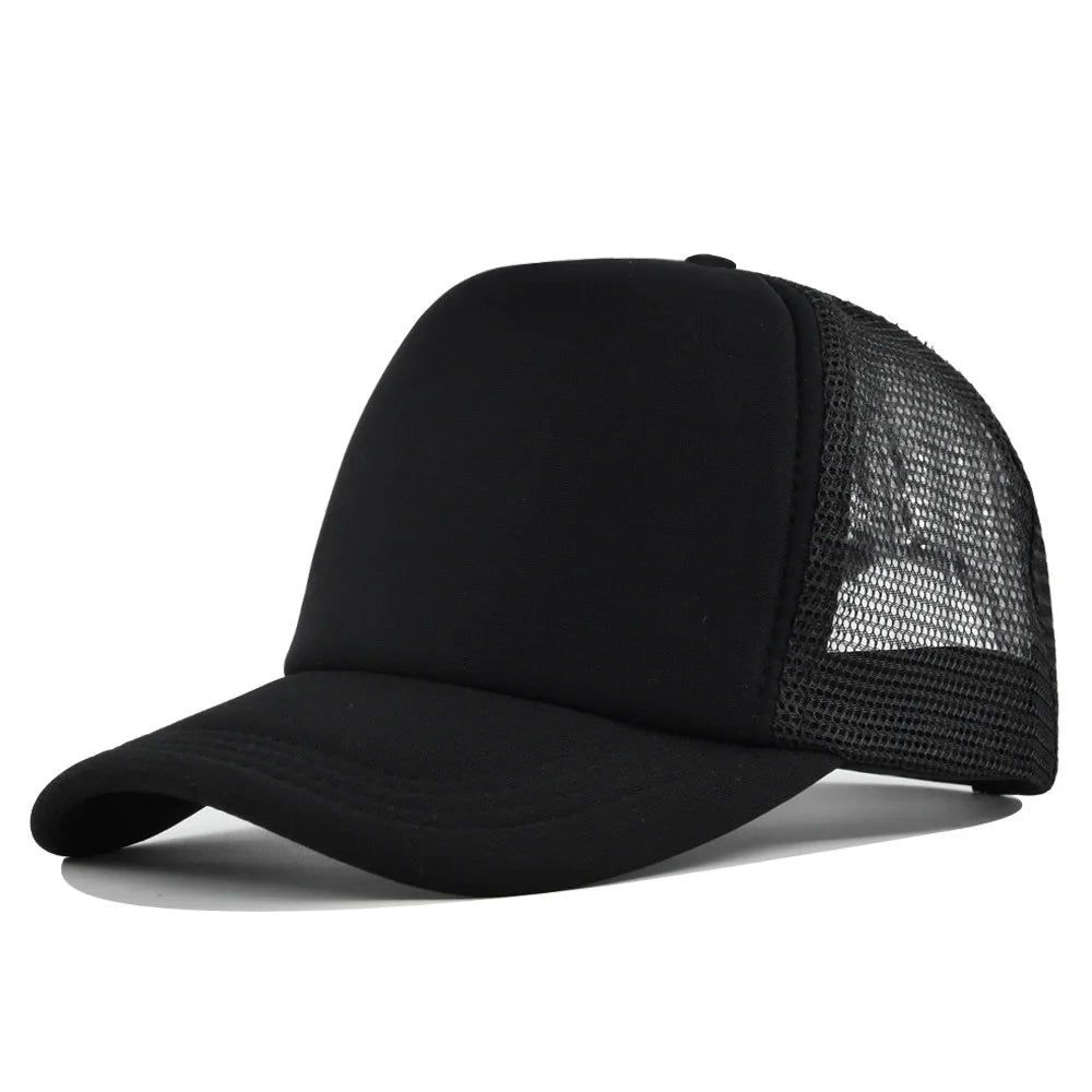 Plain Mesh Trucker Cap with Curved Brim Shape