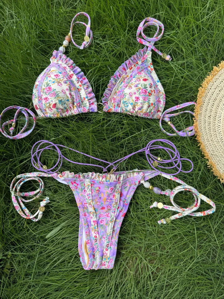 Printed Triangle Bikini