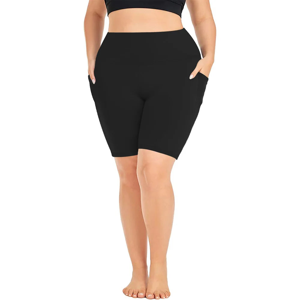 Women's High Waist Side Pocket Cycling Shorts For Workout Outfits