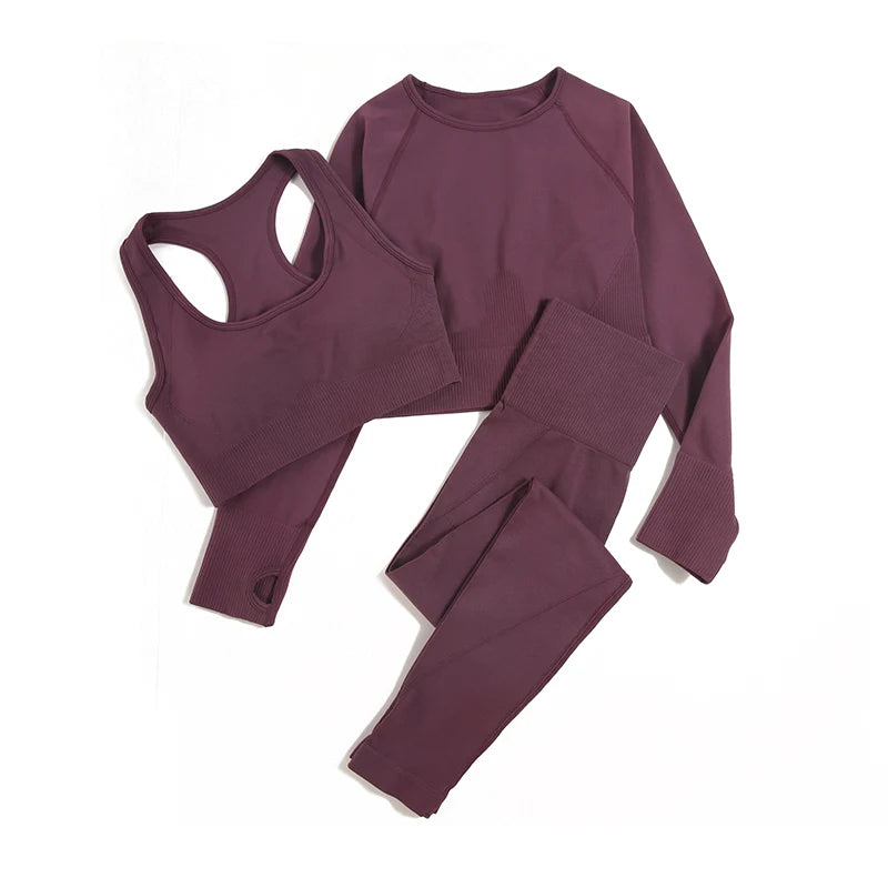 Women's Variable Sleeve Top And Bottoms Yoga Set