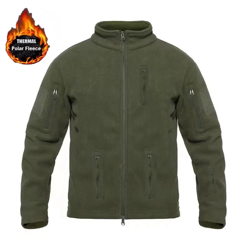 Long Sleeve Full Zip Fleece Outdoor Jacket with Pockets