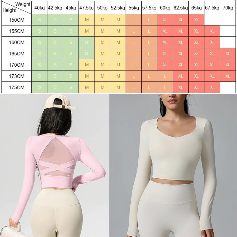 Women's Cross-Back Long-Sleeve Workout Top