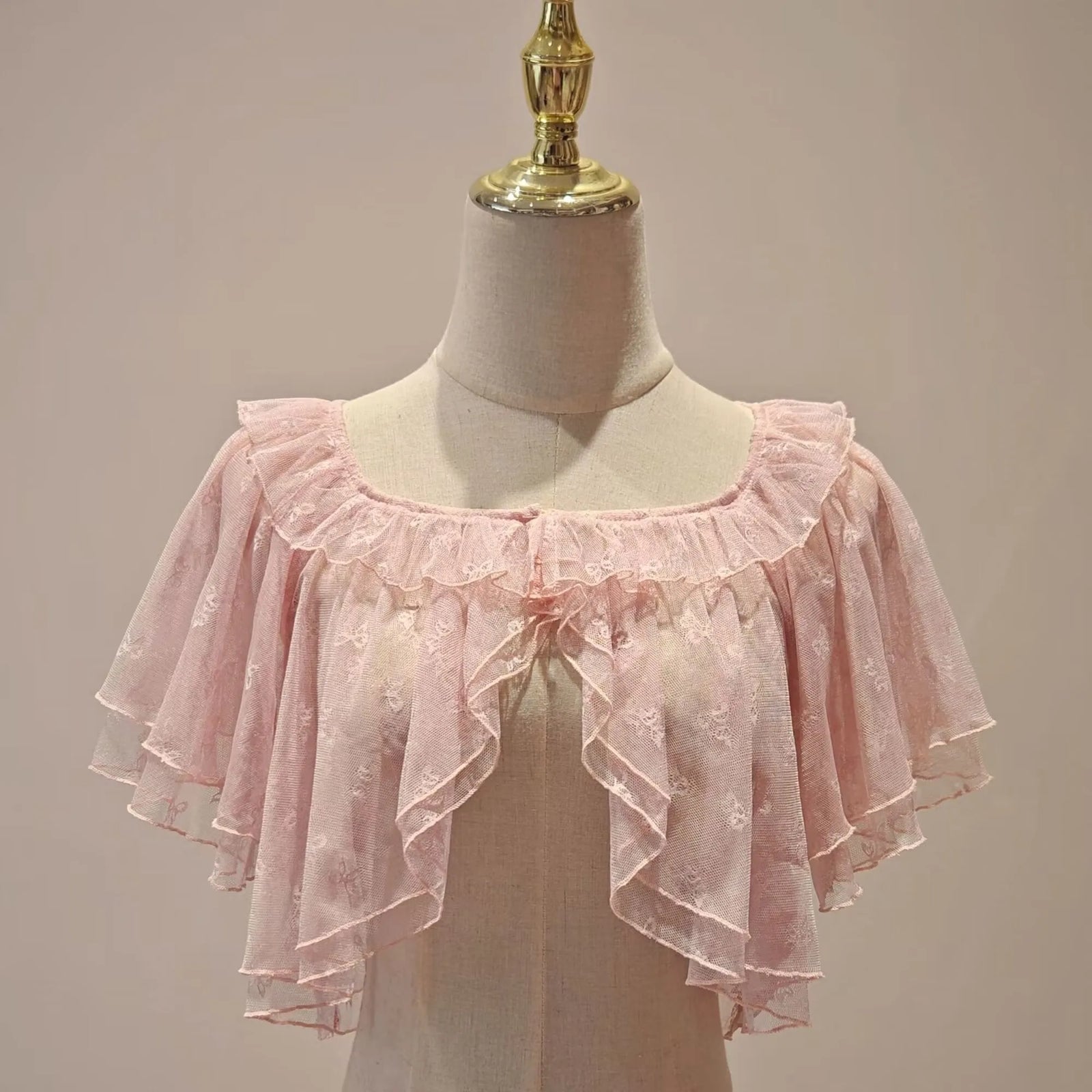 Ruffled Lace Capelet for Layering over Dresses and Tops