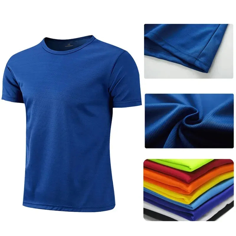 Crew Neck Short Sleeve Fitted Running Sports T Shirt