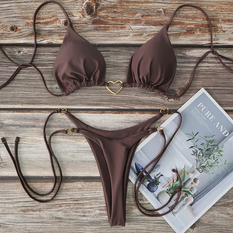 Solid Halter Bikini